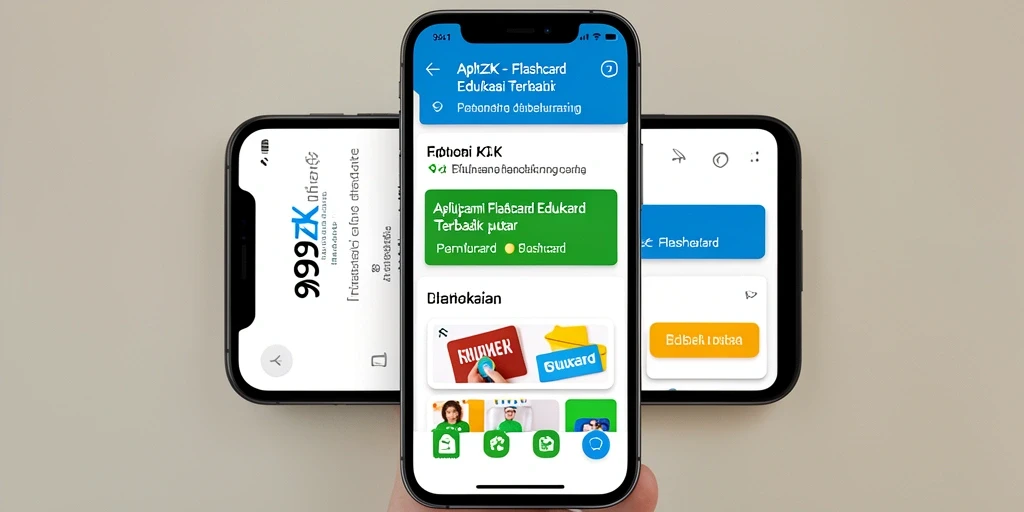 Antarmuka aplikasi Flashcard 999ZK yang menarik dan sederhana.