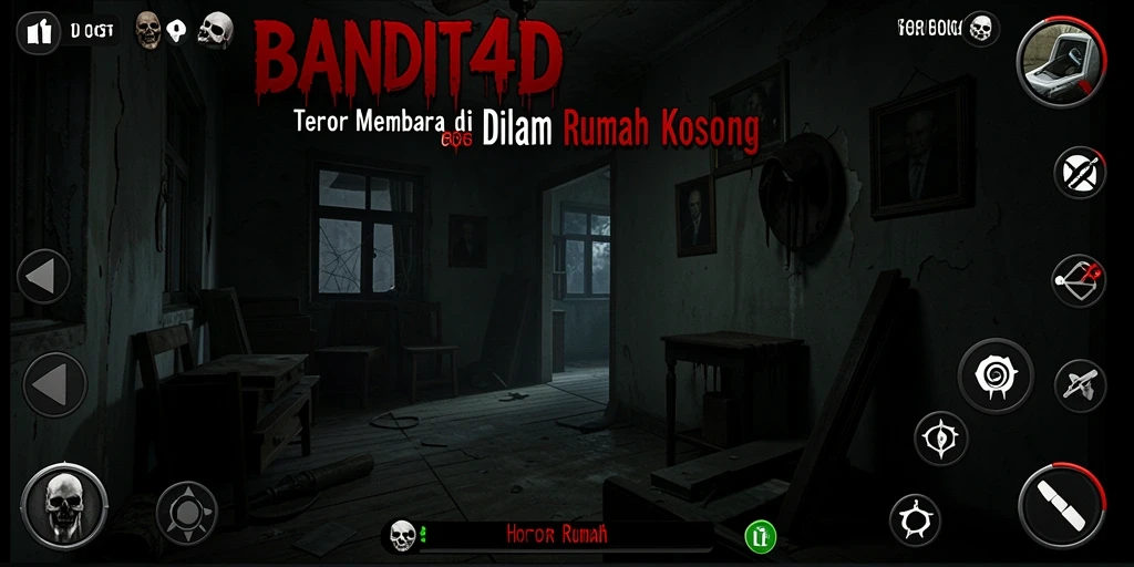 Antarmuka menakutkan dari game Horor Rumah BANDIT4D.