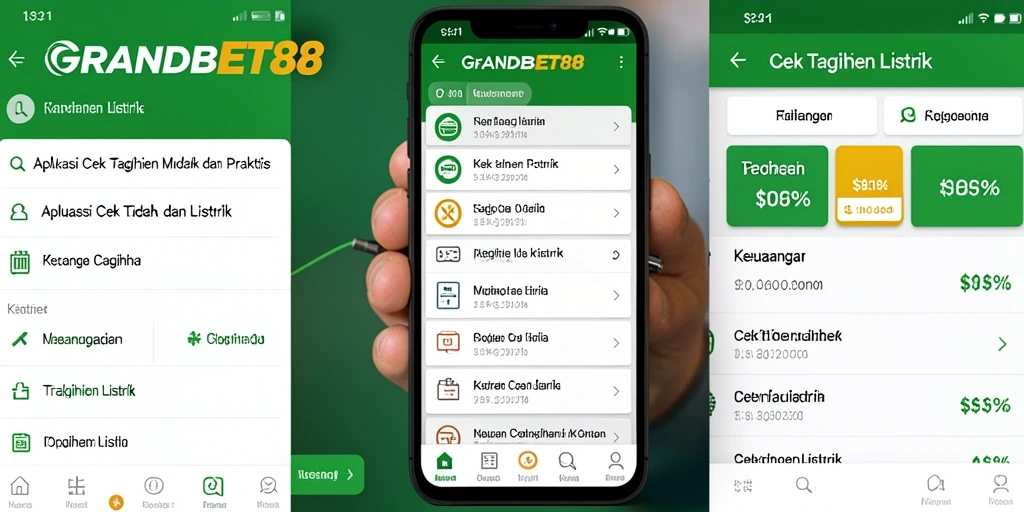 Antarmuka utama GRANDBET88 untuk cek tagihan listrik.