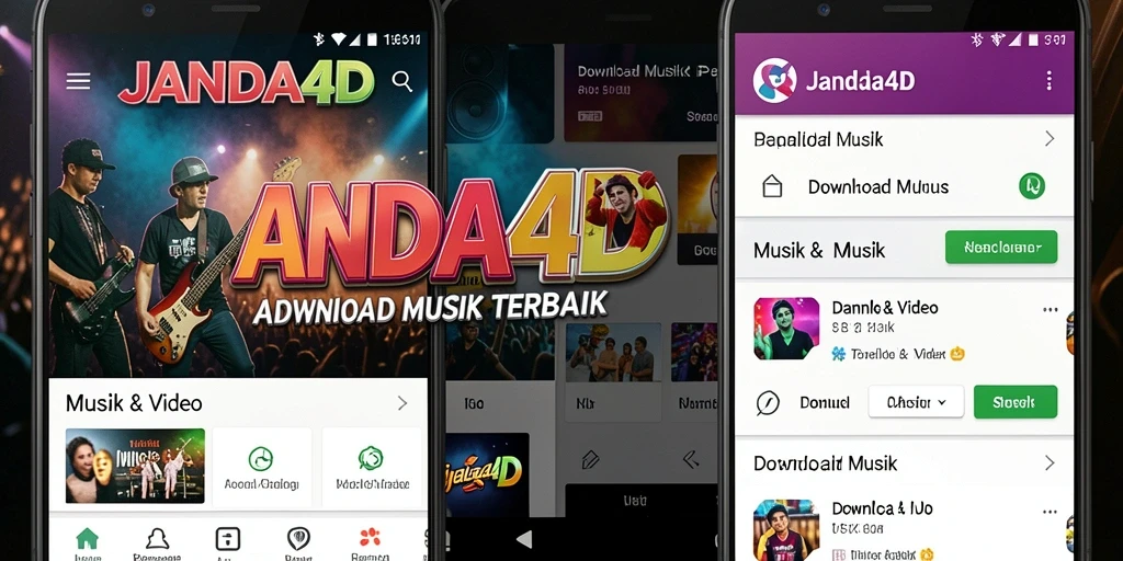 Tampilan antarmuka utama JANDA4D untuk Download Musik