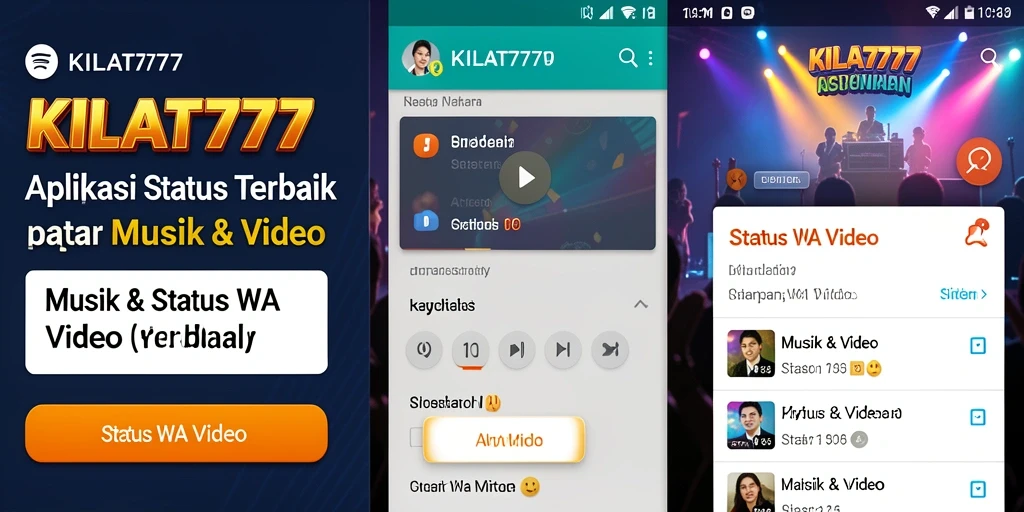 Antarmuka KILAT777 menampilkan berbagai video musik untuk status.