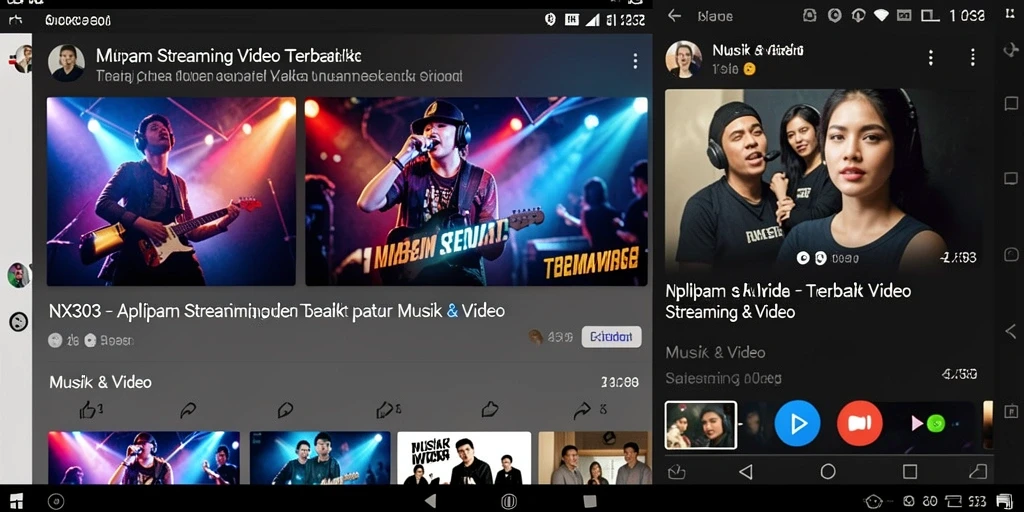 Tampilan antarmuka NX303 yang menarik dan fungsional untuk Streaming Video.