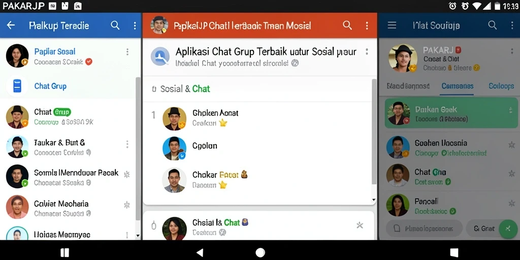 Tampilan antarmuka PAKARJP yang menarik untuk chat grup.